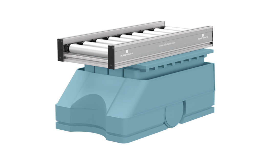 FTS Aufbau mit Rollenförderer