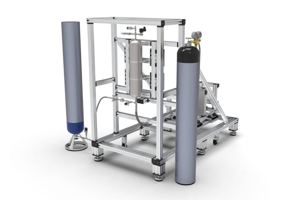 Robotunits Teststand für Wasserstoffsysteme – Sonderkonstruktion des Aerospace Teams Graz für Forschungsanwendungen