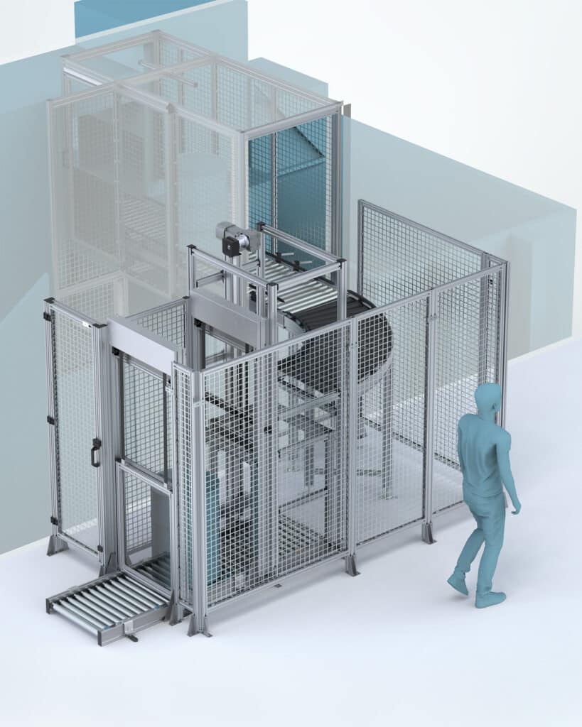 Rollenfördersystem mit Schutzeinrichtung
