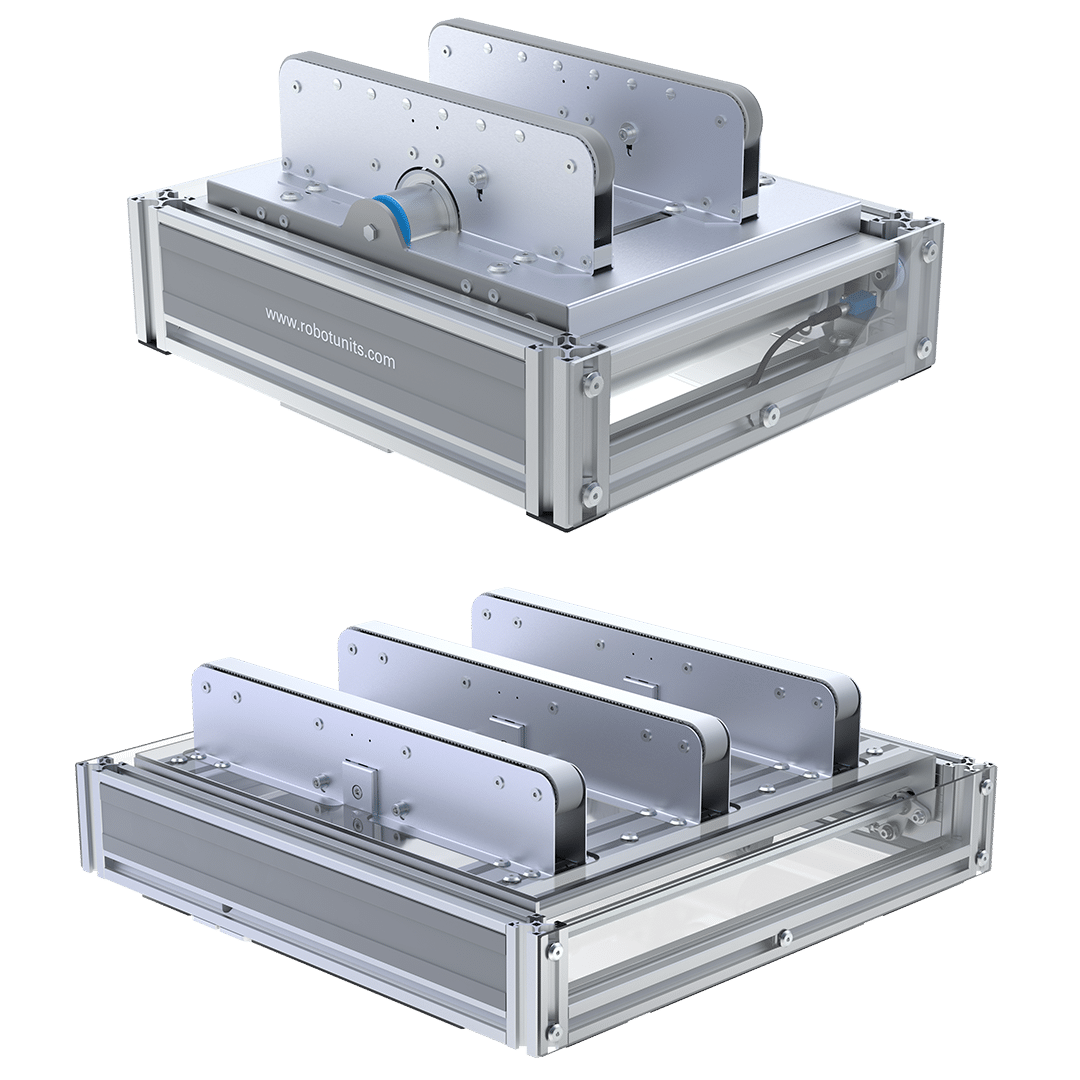 Robotunits Rollenbahn Module R5T Eckumsetzer 50 und R5T Eckumsetzer 100