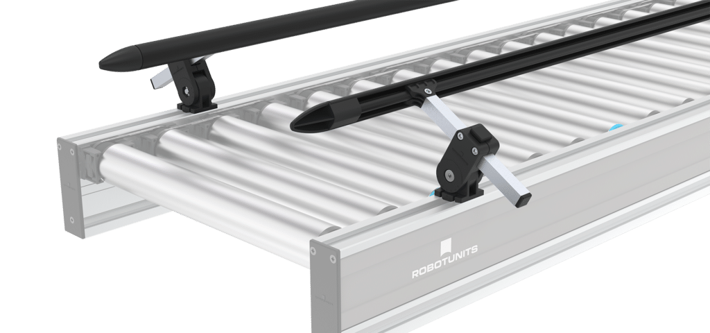 Flexible Seitenführung am Rollenförderer R5S